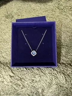 Una ネックレス クローバー, ブルー, ロジウム・プレーティング