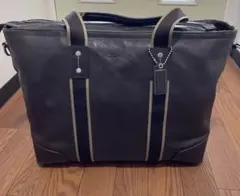 COACH ダークブラウン トートバッグ　男女兼用