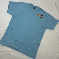 3806] USA古着 GILDAN Tシャツ 半袖 水色 L ハンバーガー