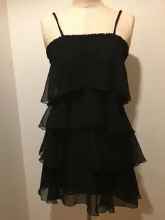 JILL STUART シフォンティアード キャミワンピース ブラック
