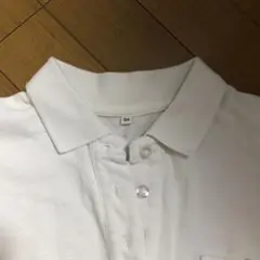 ホワイト 長袖ポロシャツ