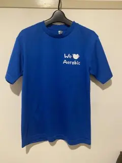 青色 Tシャツ We ❤️ Aerobic Sサイズ
