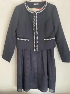 ネイビー ジャケットとワンピースセット 授乳口あり 17号