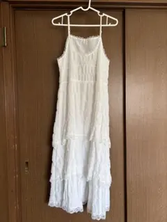 Honeyspot ホワイト キャミワンピース レース装飾付き