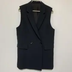 GU ダブルボタン ノースリーブベスト ジレ　ブラック　S