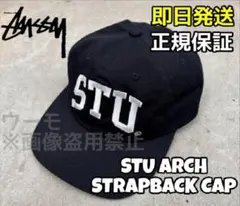 STUSSY キャップ 帽子 STU Arch Strapback Cap 黒のサムネイル