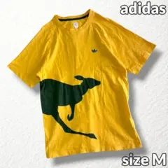 希少【アディダス】ラグランTシャツ 00s カンガルー 国旗 黄色 S~M相当