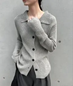 サマー ニット カーディガン ライトグレー