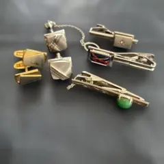 カフスボタンとネクタイピン6点セット