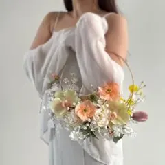 アーティフィシャルフラワー ＊ ウェディングブーケ 韓国 ブーケ フープブーケ