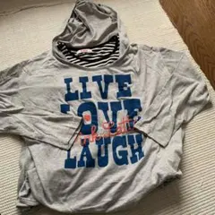 お値下げ‼︎ピンクラテフード付き長TシャツXS150センチ