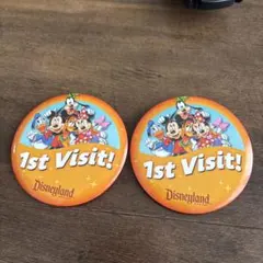カリフォルニアディズニー 1st Visit! 缶バッジ 2個セット　非売品