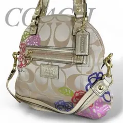 COACH コーチ ショルダーバッグ 2way poppy 花柄 22323