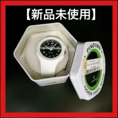 【新品未使用】 PINDOWS 50M防水 アウトドア スポーツウォッチ 白×黒