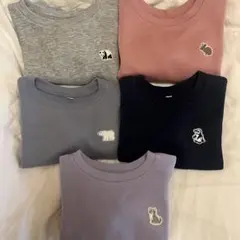 無印良品　動物刺繍トレーナーセット 90cm 5点おまとめ