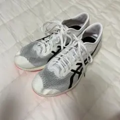 ASICS ホワイトスパイク UK8 1回だけ使用しました - メルカリ