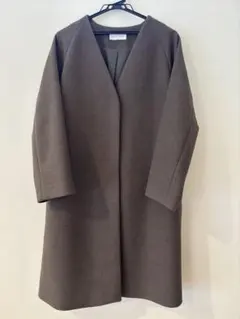 グローバルワーク　ノーカラーコート　ブラウン　S
