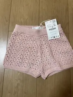 ZARA 新品未使用　ピンク レース編み ハーフパンツ 4歳用