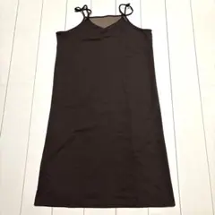 チップクリップ　キャミワンピース【裏起毛】 ブラウン　4L 大きいサイズ