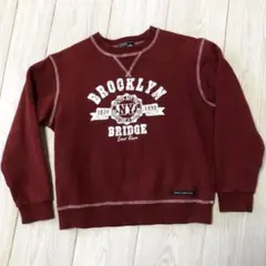 Little.jokeバーガンディ プリント トレーナー140cmサイズ美品古着