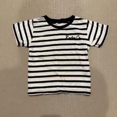 RODEO CROWNS ストライプ Tシャツ 黒白　ワッペン100
