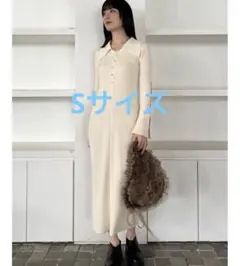 ラグナムーン ビックカラーメタルボタンワンピース アイボリー S