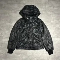DIESEL ブラック ダウンジャケット ナイロンジャケット フード付き　短丈