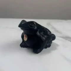 カエル　置物　蛙　ニュー那智黒　黒　ブラック　縁起物　和風インテリア　かえる