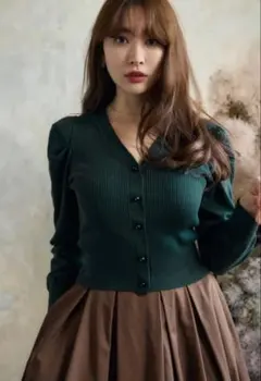 Volume Sleeve Knit Pullover forest Mのサムネイル