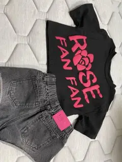 KOGYARU コギャル　ローズファンファン　トップス 半袖Tシャツパンツセット