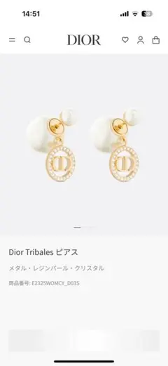 Diorピアス　注意事項あり