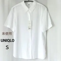 タグ付き UNIQLO ユニクロ レーヨンエアリーブラウス 半袖 シャツ S 白