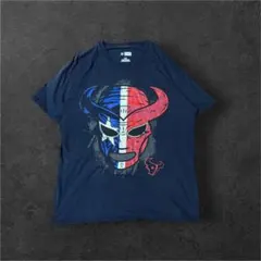NFL ヒューストン・テキサンズ Tシャツ　ルチャマスク 古着　ネイビー　L