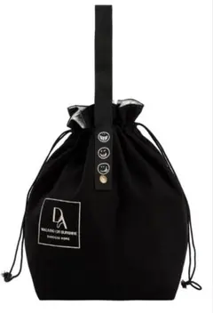 オシャレかわいい⭐️DAドローストリングランチバッグ黒/大人ランチバック/シンプル