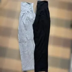 ベルメゾンネット　マタニティスエットパンツ 2色セット グレー ブラックのサムネイル