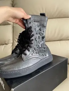【美品】DIESEL スタッズ編み上げブーツ スニーカー 24センチ ギャル