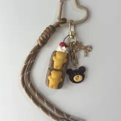 ⚠︎訳あり⚠︎じゃらじゃらキーホルダー♡バッグチャーム♡チョコブラウニー♡くま①