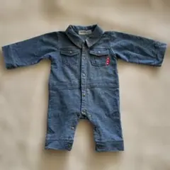 デニムブルー 長袖ロンパース 80㎝