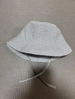 H&M ストライプ バケットハット ひも付き 85 90サイズ