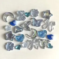 ネイルパーツ　デコパーツ　素材　水色　ブルー系