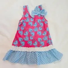 ワンピース 水着 ハートフリル リボン 100