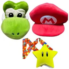 ユニバ　スーパーマリオ　ヨッシー　帽子　スター　ポップコーンケース　セット