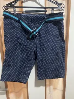 sale UNIQLO ネイビー ドット ゴルフパンツ M ベルト付き
