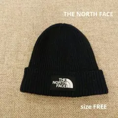 1度着用のみ ノースフェイス ニット帽 　ネイビー フリーサイズ ユニセックス