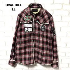OVAL DICE シャツ　裏ボア　派手　y2k ワッペン　可愛い　LL