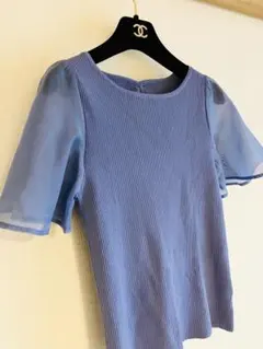 タグ付き未使用品　ロペピクニック✨シフォンフレアスリーブニット半袖　M
