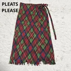 A17410 美品 プリーツプリーズ マーブル柄長袖プリーツシャツ 黒系4