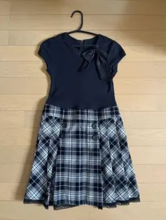 any FAM 半袖チェック柄ワンピース 130 入学式、卒業式、結婚式参列