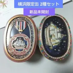青山デカーボ 横浜限定缶 紅茶クッキー 宝石風マグネット アンティークメダル缶のサムネイル