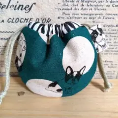 ハンドメイド まるいミニ巾着 (ネコ ねこカフェ 水玉) - メルカリ